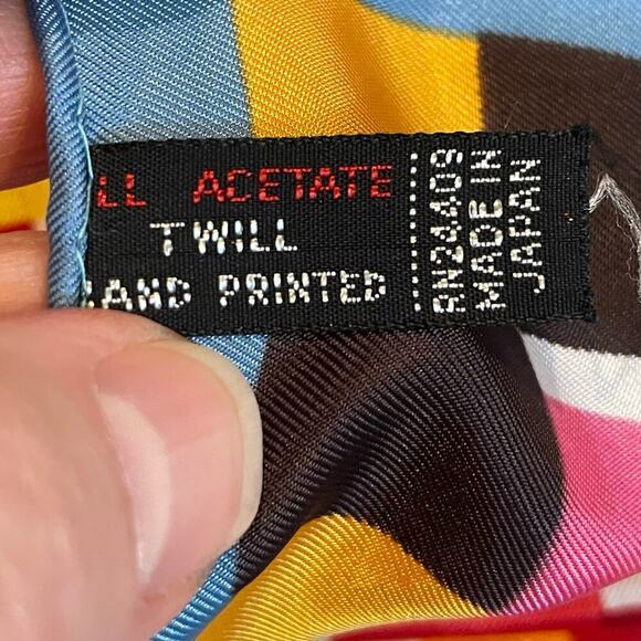 Vintage 60s 70s geometric rectangular scarves set of two - Picture 3 of 3